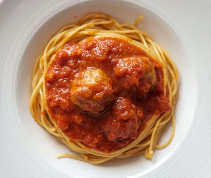 Spaghetti with meatballs at Aldo's Pizza