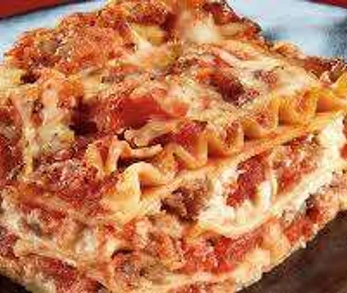Homemade lasagna at Aldo's Pizza