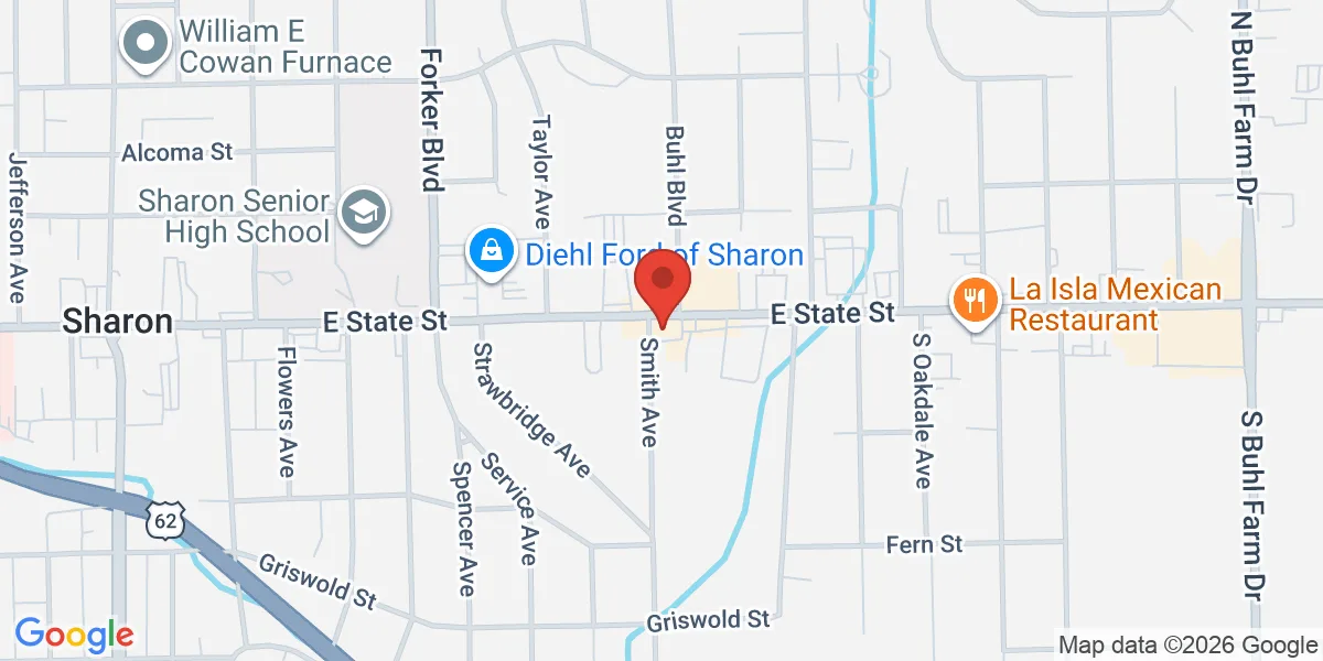 Map to 1440 East State Street, Sharon, PA